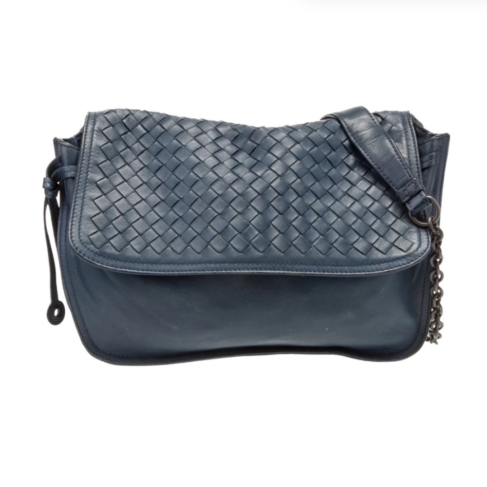Bottega Veneta Clutch, By Tomas Maier, Blue Leather
Intrecciato Weave